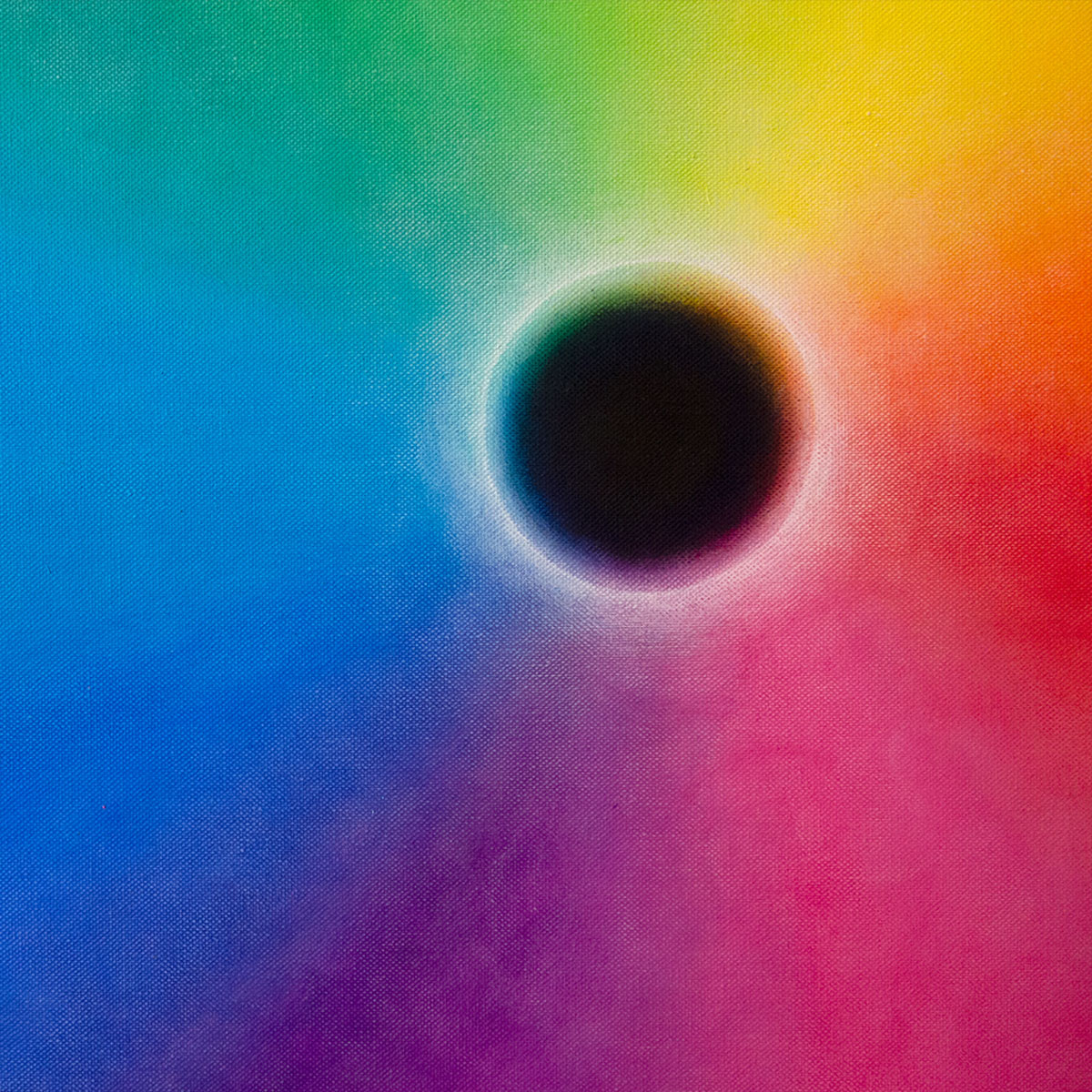 A rainbow color wheel against a black background