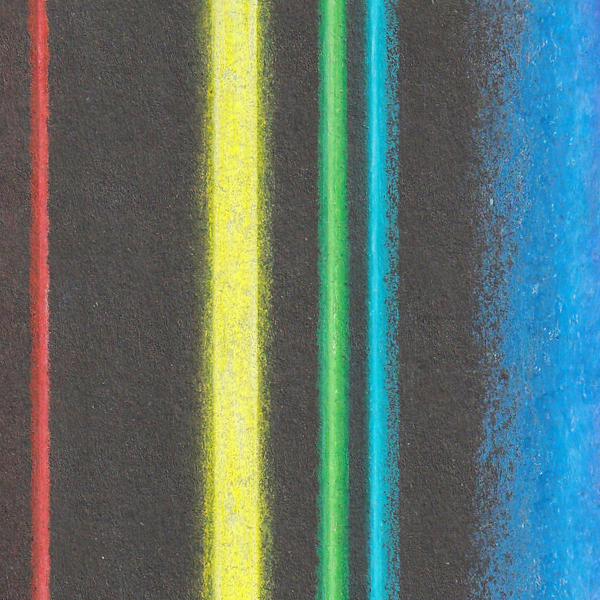 Vertical stripes of red, yellow, green, blue, and purple against a black background